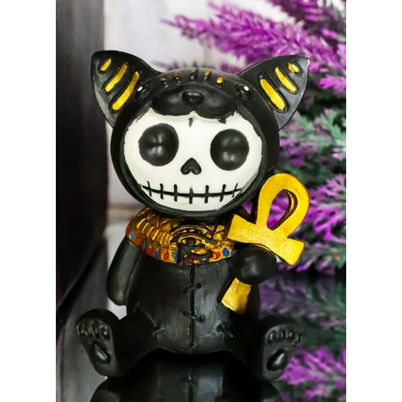 Ebros Egyptian Furrybones Cat Goddess Bastet Holding Ankh Figurine Small 2.75"