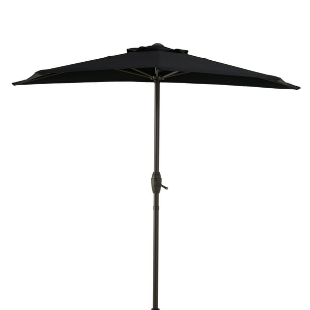 Mainstays Hillwood 7' Black HalfRound Patio Umbrella