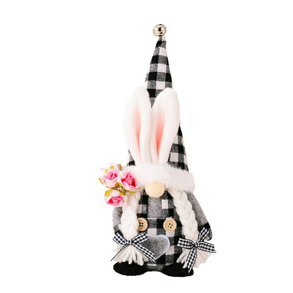 WMGHA Easter Gnome Bunny 10 inchs, Easter Gnome Plush Elf Decorations, Handmade Gnome Bunny Faceless Doll Easter Ornaments, Spring Home Decor Gifts for Women Men