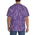 thumbnail image 3 of Kdxio Men's Hawaiian Shirt for Men Short Sleeve Shirt Lavender Flowers Summer Casual Holiday Beach Button Down T-Shirts, 3 of 7