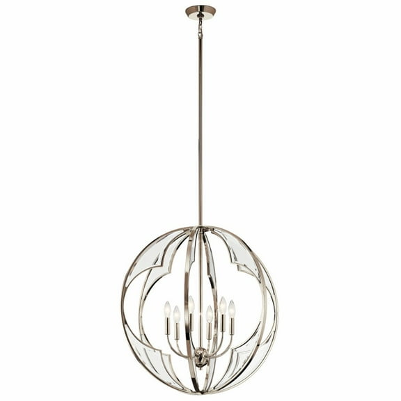 43097PN-Kichler Lighting-Montavello - 6 light Medium Chandelier - with Transitional inspirations - 27 inches tall by 26 inches wide-Polished Nickel