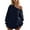 A-Navy, variant on Puliio Womens Hoodless Off Shoulder Sweatshirt Casual Long Sleeve Blouse Daily Wear Comfortable Soft Stretchy Pure Color Loose Fit Spring Fall Winter Fashion Pullover Tops