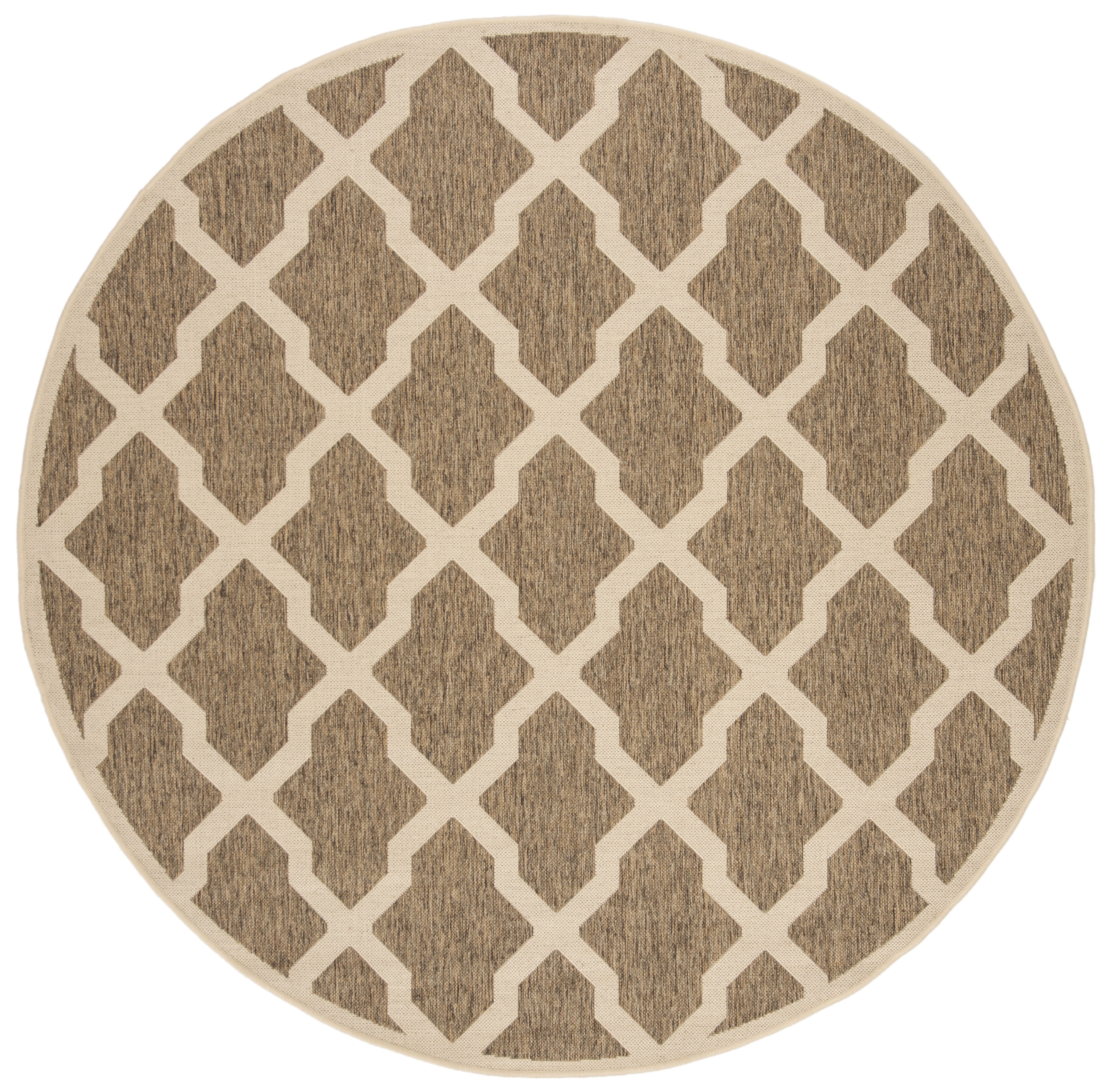 Safavieh Linden Gamal Geometric Indoor/Outdoor Area Rug, Beige/Cream, 6'7" x 6'7" Round