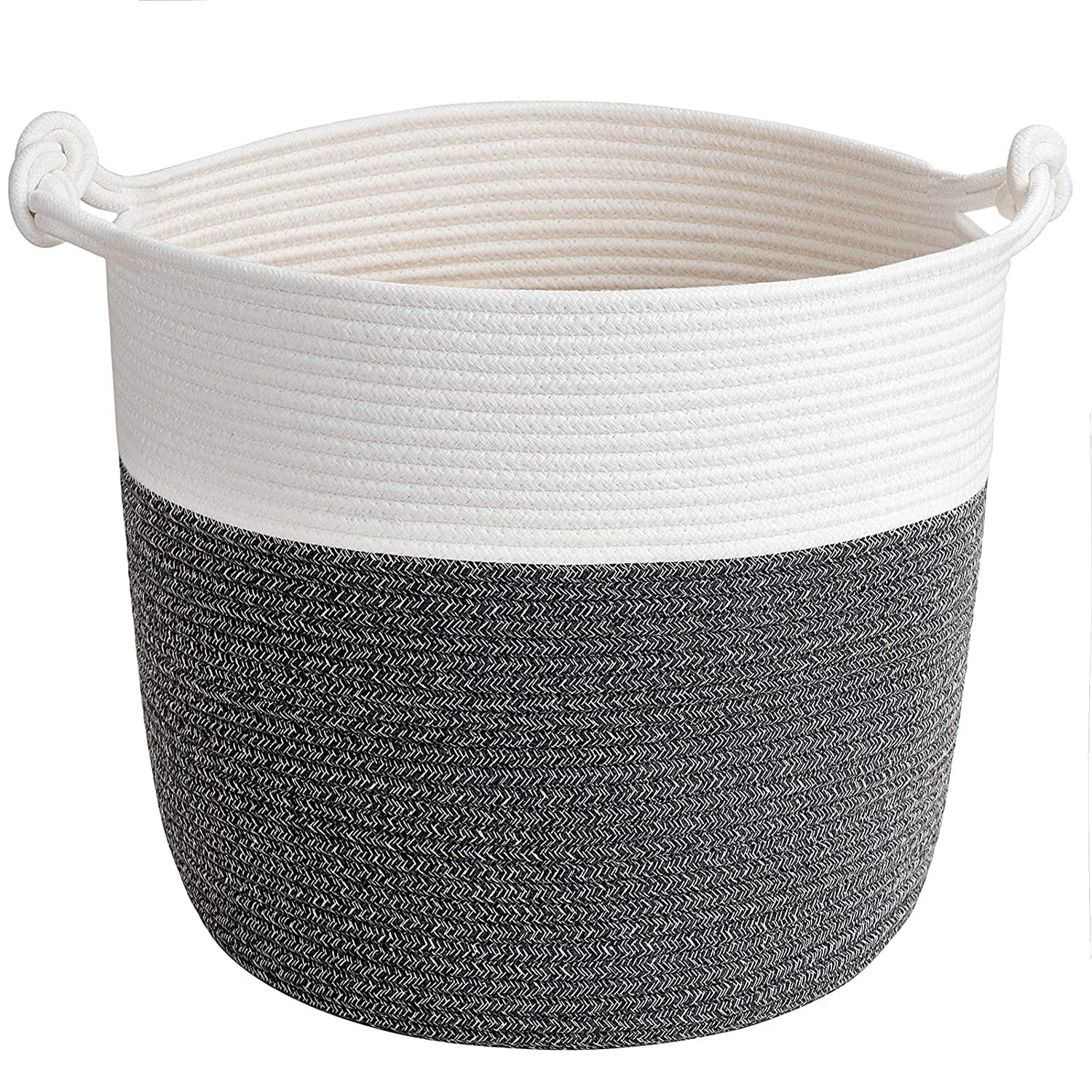 Baby Laundry Basket Woven Blanket Basket Bin Goodpick Large Cotton Rope Basket 