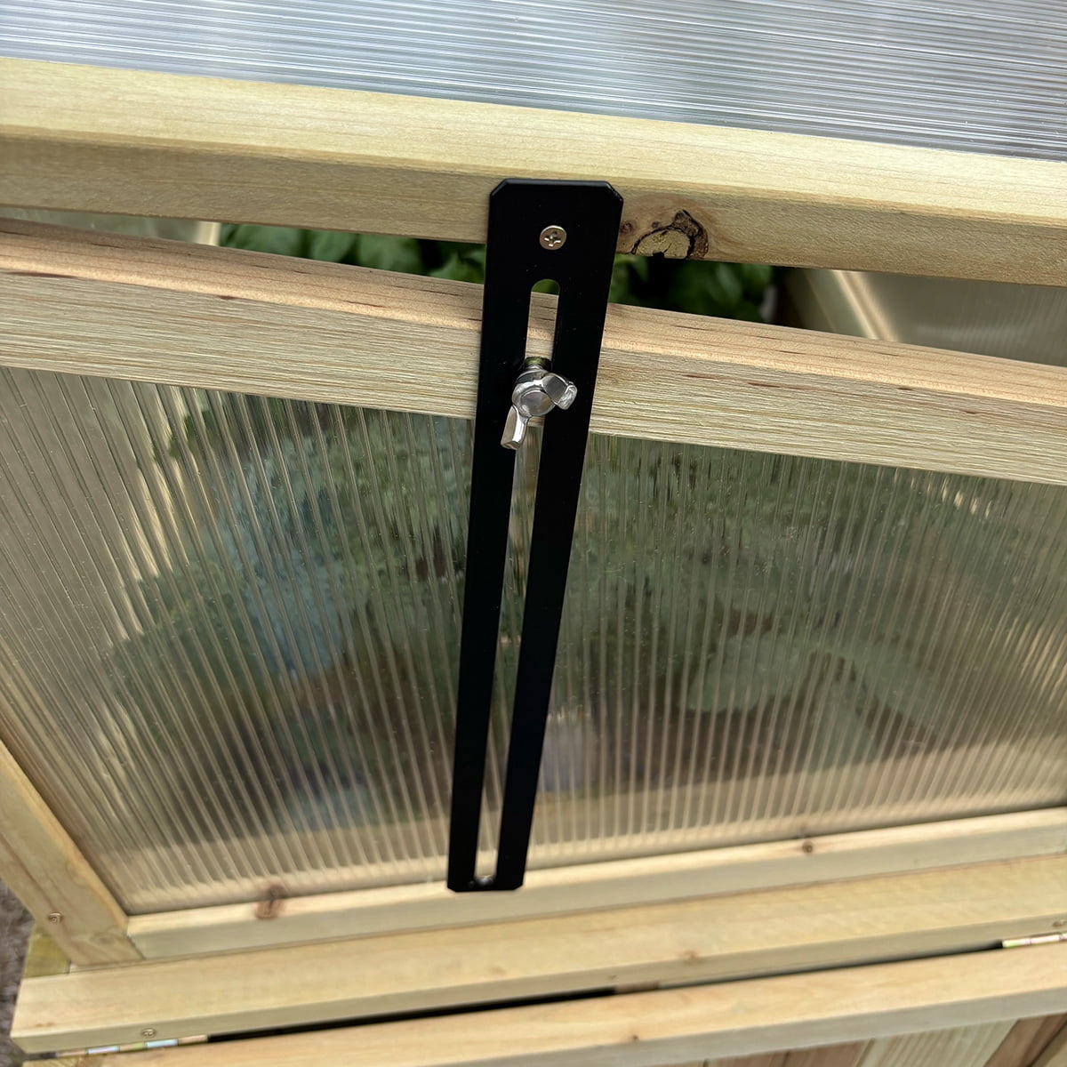 Wooden Raised Greenhouse with Potting Table