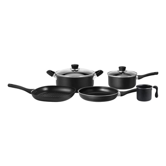 Batería Cocina Hudson 7 Piezas Aluminio Antiadherente Negro
