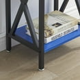 thumbnail image 5 of VECELO Nightstand with Drawer and Storage Shelf, X-Design, Dark Blue, 5 of 8