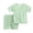Green, variant on Diufon Kid's Lightweight Pajamas Set Short Sleeve Shorts Sleepwear Crew Neck Loungewear Solid Color Pj Set