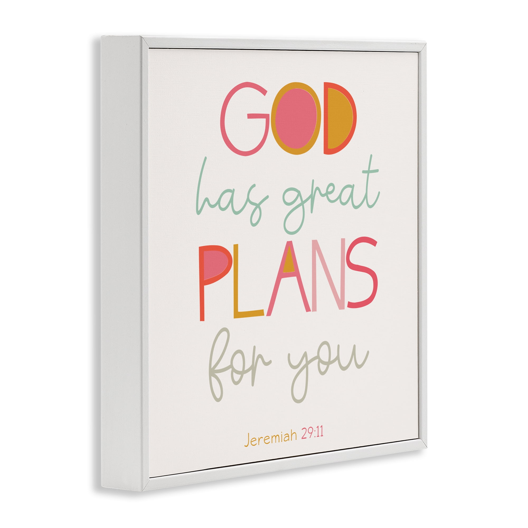 Stupell Industries God's Plans For You White Framed Giclee Art, design by SD Graphics Studio