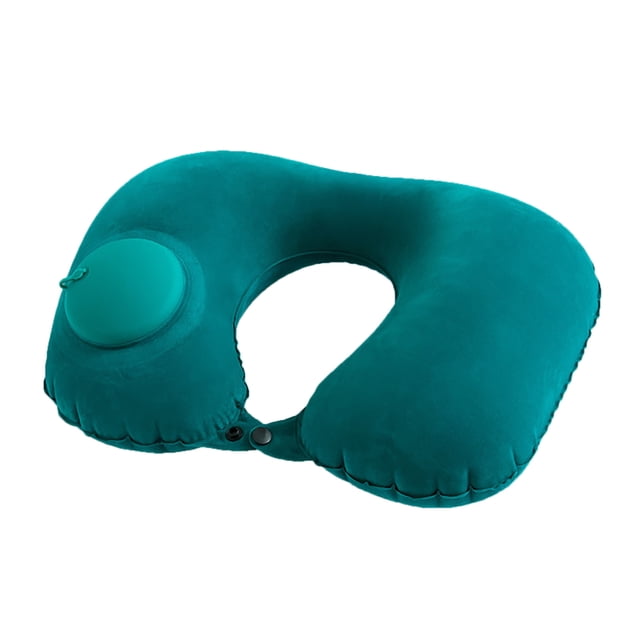 Clearance Deals Air Cushion Self Inflating Button Travel Neck Pillow Inflatable Plane Car Train Pillow Portable Soft U Shaped Travel Pillow Flocking Fabric Pillow Cases Queen