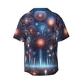 thumbnail image 6 of Lsque Fireworks1 print Men's Cuban Collar Short Sleeve Shirt Summer Beachwear Casual Button Down Fashionable Vacation Leisure Shirt-Medium, 6 of 7