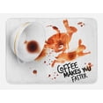 thumbnail image 1 of Coffee Art Bath Mat, Drink and Be Inspired Coffee Makes You Faster Quote Espresso Stain, Non-Slip Plush Mat Bathroom Kitchen Laundry Room Decor, 29.5 X 17.5 Inches, Burnt Sienna Black White, Ambesonne, 1 of 2