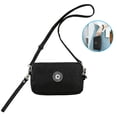 thumbnail image 1 of Three Layer Zipper Purse Waterproof Nylon Wallet Handbag Cell Phone Pouch Coin Purse Wristlet Compatible with iPhone 11 Pro Max XR XS X 8P Galaxy S10 S9 S8 Note 10 9 8 More, 1 of 9