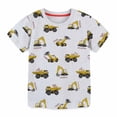 thumbnail image 5 of KPOPLK Baby Boy Clothes Toddler Boys Excavator Print Shirts Boy Short Sleeve T-Shirt Infant Summer Top(6 Years,Grey), 5 of 8