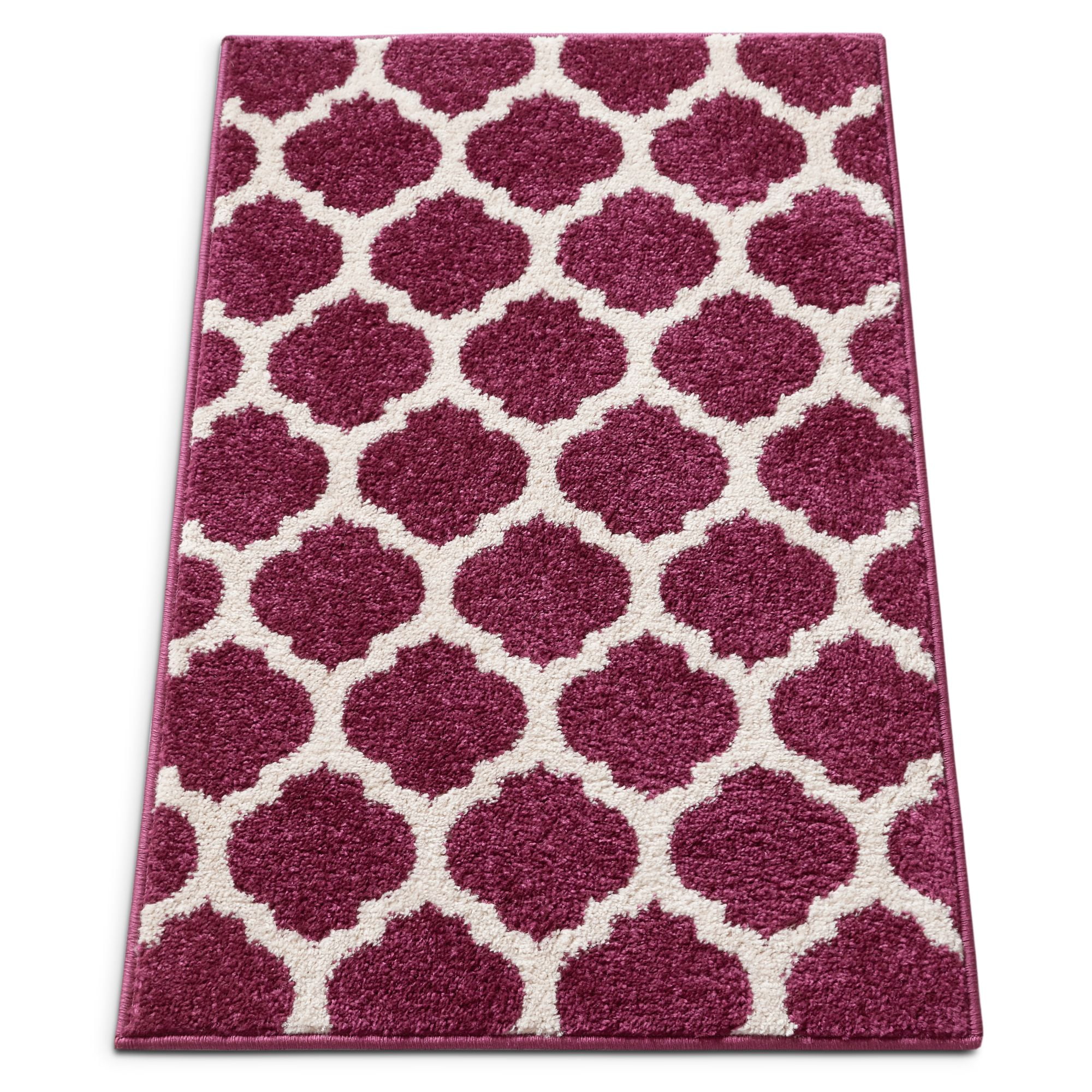 Well Woven Tinsley Trellis Purple Ivory Moroccan Lattice Modern Geometric Pattern 2x3 2 X 3 Area Rug Soft Shed Free Easy To Clean Stain