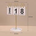 thumbnail image 7 of figatia Metal Desk Calendar Artwork Photography Props Wooden Base Tabletop Ornament Standing Calendar for Office Home Decoration Gift White Gold, 7 of 7