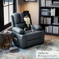 thumbnail image 5 of Manual Recliner Chair with Massage and Heating, 360 Degree Swivel PU Leather Lounge Chair with Cup Holders and Side Pocket, Modern Single Sofa for Living Room Bedroom, 5 of 5