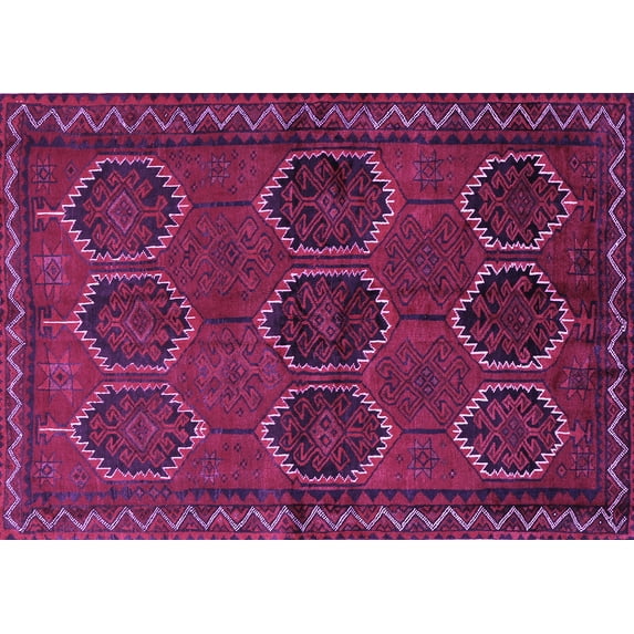 Ahgly Company Indoor Rectangle Persian Purple Traditional Area Rugs, 4' x 6'