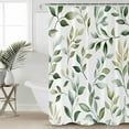 thumbnail image 2 of 54x78 Inch Shower Curtain Decorative Spring Leaves Bathtub Bath Curtains Fabric Waterproof Bathroom Decor Sage Green Botanical Eucalyptus Vines Small Stall Shower Curtain Set with 12 Hooks, 2 of 6