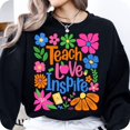 thumbnail image 1 of Teach Love Inspire Chandail en Molleton, Chandail en Molleton Floral Boho pour Enseignant, Chandail en Molleton Rétro pour Enseignant, Cadeau pour Enseignant, T-Shirt pour Enseignant, Rentrée des Classes, 1 of 4