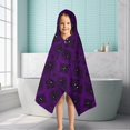 thumbnail image 6 of Purple Black Ornament Eye Pattern Hooded Bath Towel，50"x30" for Ages 3 To 12 Kids, Quick Dry Lightweight Soft Microfiber Hood Beach Towel Cover Up for Kids, 6 of 7