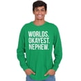 thumbnail image 5 of Worlds Okayest Nephew Aunt Uncle Joke Men's Long Sleeve Tee T Shirt Brisco Brands S, 5 of 5