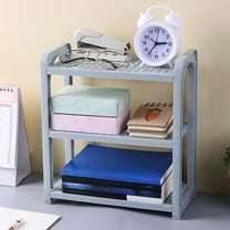 InsCrazy Desk Organizer Desktop Storage Rack Organizer Adjust Layer Height for Bathroom