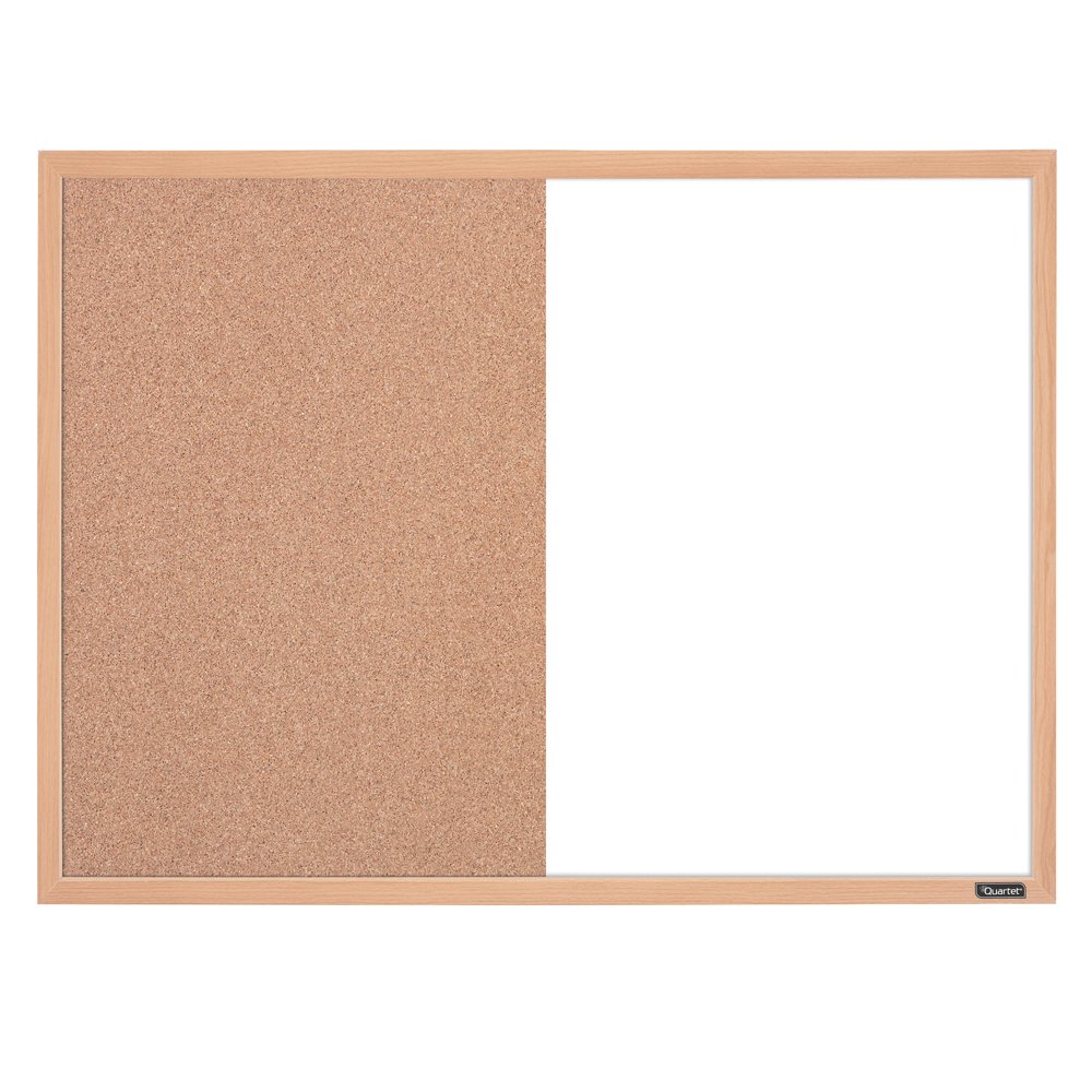 Quartet Combination Board, 17" x 23", DryErase & Cork, Oak Frame (35