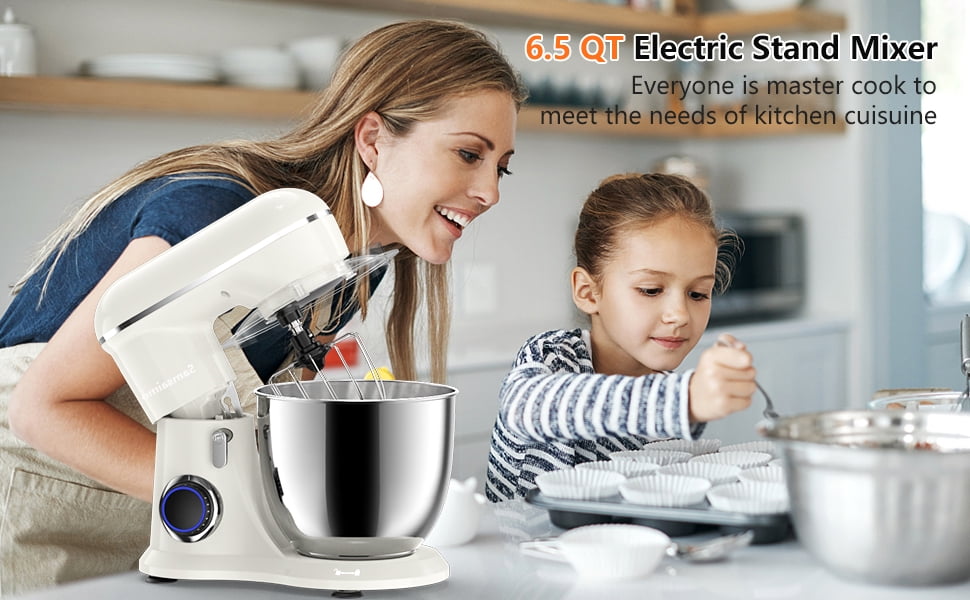 Samsaimo Stand Mixer,6.5-QT 660W 10-Speed Tilt-Head Food Mixer, Kitchen  Electric Mixer with Bowl, Dough Hook, Beater, Whisk for - AliExpress