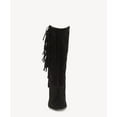 thumbnail image 6 of Vince Camuto Sterla Black Suede Mid Calf Fashion Block Heel Fringe Booties (Black Suede, 7.5), 6 of 6