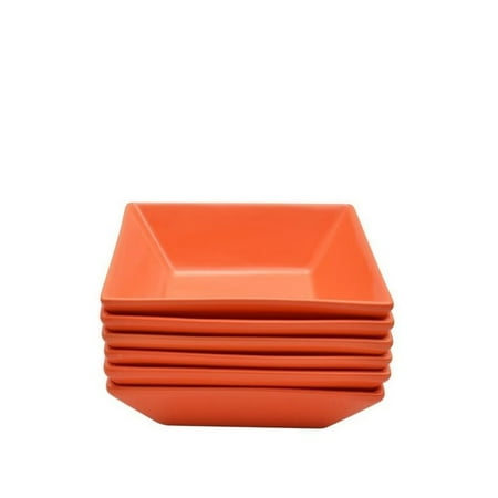 Orange Peel Cereal Bowls - 10 Strawberry Street Nova Square Bowl in Orange (Set of 6)