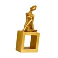 thumbnail image 4 of Estatua de niña, decoración del hogar, recuerdos, personaje, estética, creativa, moderna, figura Dorado, 4 of 9