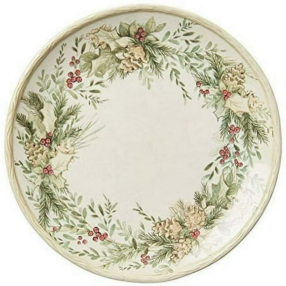 certified International 89044RM Holly and Ivy 16pc Dinnerware Set, Service for 4,Multicolored