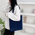 thumbnail image 5 of Jiibva Vintage Denim Splicing Shoulder Bag For Women Fashion Bags Casual Large Capacity Canvas Tote Underarm Shopper Bag, 5 of 7