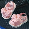 thumbnail image 4 of BLTIBY Baby Girls Sandals Summer Shoes Rubber Sole Infant Toddler Flower First Walkers Non-slip Outdoor Breathable Shoes Pink 0-3 Months, 4 of 9