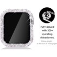 thumbnail image 2 of GHSDFBB 2-Pack Bling Cases with Screen Protector Compatible for Apple Watch 38mm for 40mm Only 42mm 44mm, Fully Paved Diamonds Protective Case for iWatch SE Series 6 5 4 3 2 1 (44mm, Silver+Clea, 2 of 7