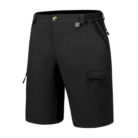 Little Donkey Andy Men's 10 Inch Quick Dry Cargo Shorts Stretch Lightweight Outdoor Hiking Shorts UPF 50 Black Size M
