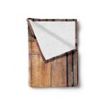 thumbnail image 2 of Rustic Soft Flannel Fleece Throw Blanket, Dated Simple Door Like in Construction Vertical Barns House Nobody Bohemian Print, Cozy Plush for Indoor and Outdoor Use, 70" x 90", Chocolate, by Ambesonne, 2 of 6