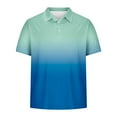 thumbnail image 5 of Antinious Summer Beach Shirt Men,Oversized Tshirts for Man,Mens Short Sleeve Shirts Button up Casual Gradient Lapel Up Top,Blue,S, 5 of 5