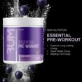 thumbnail image 3 of Raw Nutrition Essentials Pre Workout Powder, Sour Grape, 20 Servings, 3 of 9