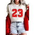 thumbnail image 2 of Women's White Number 23 Casual T-Shirt with Cracking Print for Summer | [ZhiHiMeRi] | 2XL, 2 of 8