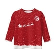 thumbnail image 4 of Long Sleeve Crew Neck Pullover Top for Girls with Glitter Bow and Snowflake Print for Holiday and Casual Wear, 4 of 4