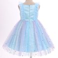 thumbnail image 2 of IBTOM CASTLE Toddler Girl Birthday Butterfly Dress Sequins Flower Girl Dress Tulle Tutu Formal Party Dress, Star Sequins Pageant Wedding Dress Blue, 2 of 7
