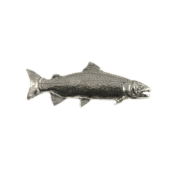 Rainbow Trout Pin, F001, Realistic Pewter Lapel, Hat, Fishing Brooch, Freshwater Fish Jewelry, Gift, Handmade in USA