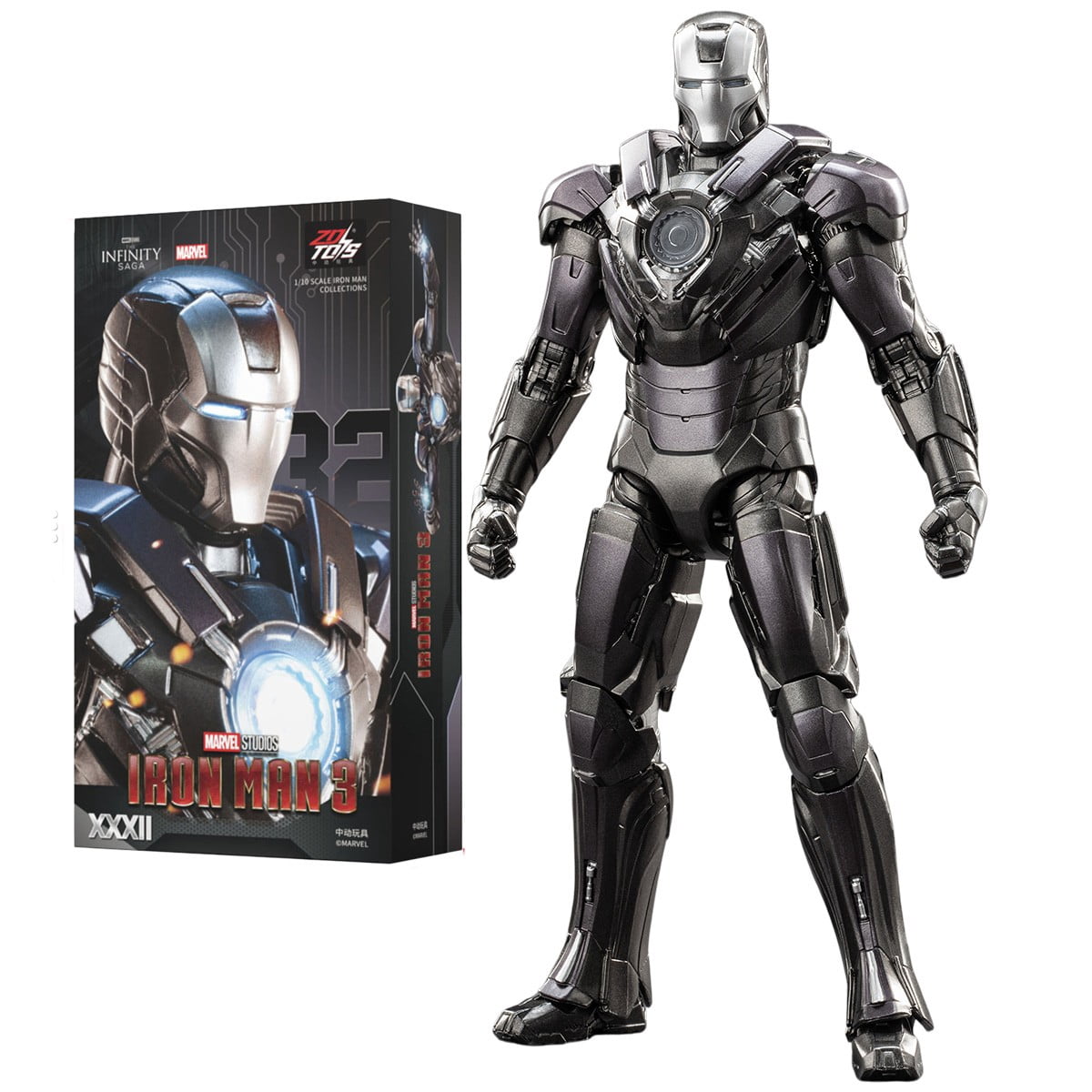 ZD Toys, Iron Man Mark IV MK4 Action Figure, Red, 1/10 Scale