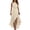 Apricot, variant on Women's Layered Ruffle Hem Dress, Halter Sleeveless Party Cocktail Dress, Asymmetrical High Low Flowy Evening Dress