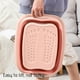thumbnail image 4 of Cubo de spa plegable para pies | Bañera portátil plegable de plástico con asa y tapa, bultos de acupuntura para masaje, gran capacidad de 15L, soporte para teléfono, verde/rosa/blanco, 40x32x17cm, 4 of 6