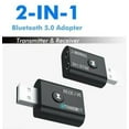 thumbnail image 2 of PEONAVET Bluetooth Adapter Bluetooth Adapter USB Bluetooth 5.0 Audio Transmitter-Receiver Adapter 3.5mm for TV Car AUX US, 2 of 9
