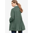 thumbnail image 4 of Woman Within Plus Size Pleat-Back Corduroy Jacket Long Oversized Barn Coat, 4 of 6