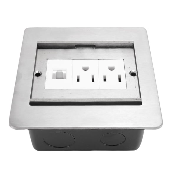 Recessed Floor Outlet, 2 X 3 Prong and LAN Port Water Proof Floor Socket for Kitchen Living Room Office